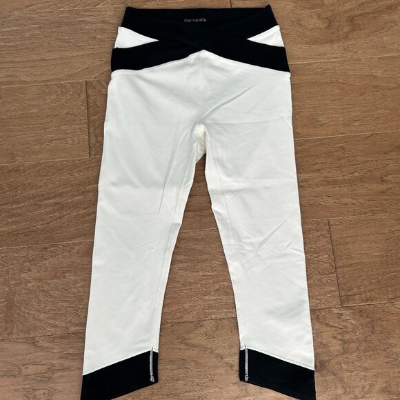 Calia Small Capri Leggings White/Black - Picture 1 of 2